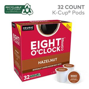 Eight O'Clock Coffee Hazelnut Single-Serve Keurig K-Cup Pods, Medium Roast Coffee Pods, 32 Count