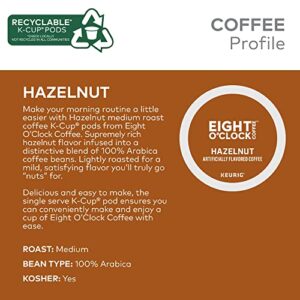 Eight O'Clock Coffee Hazelnut Single-Serve Keurig K-Cup Pods, Medium Roast Coffee Pods, 32 Count