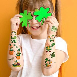 DmHirmg St Patricks Day Temporary Tattoos for Kids Boys Girls,Kids St Patricks Day Day Tattoos Sets, Waterproof Fake Tattoo Stickers, Kids Birthday Party Favors Supplies 10 Sheets