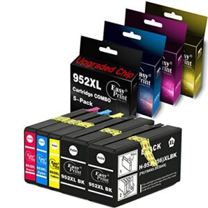 easyprint high yield compatible 952 ink cartridges 952xl used for hp officejet pro 8710/ 8720/ 8725/ 7740/ 8740/ 7720/ 8210/ 8216, (2x black, 1x cyan, 1x magenta, 1x yellow)