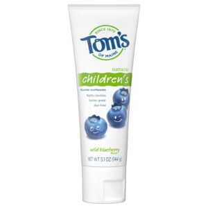 tom's of maine natural kid's toothpaste, wild blueberry, 5.1 oz.
