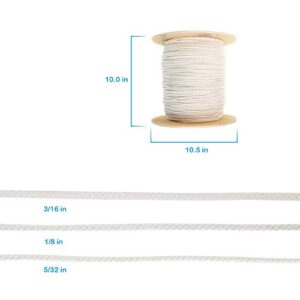 West Coast Paracord Diamond Braid Cotton Rope - All-Purpose Natural Sash Cord - Durable and Lightweight (250 Feet, 5/32 Inch)