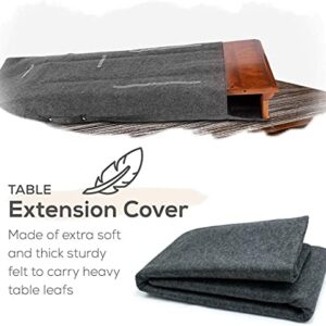 Dining Table Leaf Storage Bag Ultra Soft and Thick Premium Quality Felt Secure 36 x 61"