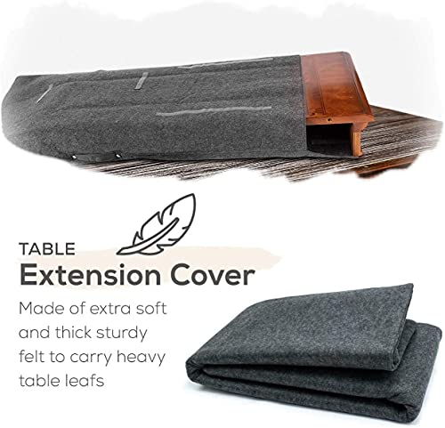 Dining Table Leaf Storage Bag Ultra Soft and Thick Premium Quality Felt Secure 36 x 61"