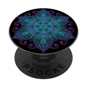 sacred geometry yoga bohemian psychedelic mantra mandala popsockets popgrip: swappable grip for phones & tablets popsockets standard popgrip