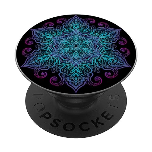 Sacred Geometry Yoga Bohemian Psychedelic Mantra Mandala PopSockets PopGrip: Swappable Grip for Phones & Tablets PopSockets Standard PopGrip