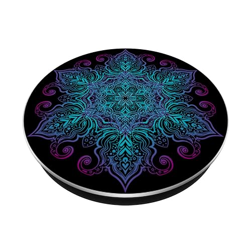 Sacred Geometry Yoga Bohemian Psychedelic Mantra Mandala PopSockets PopGrip: Swappable Grip for Phones & Tablets PopSockets Standard PopGrip