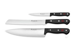 wÜsthof gourmet 3-piece chef's knife set, black