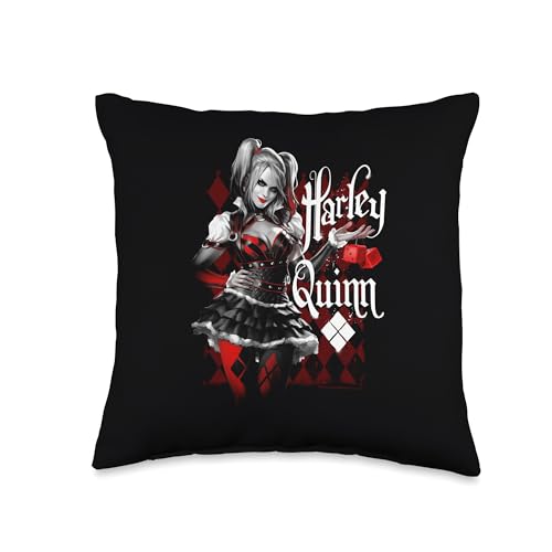 Batman Arkham Knight Harley Quinn Dice Throw Pillow, 16x16, Multicolor