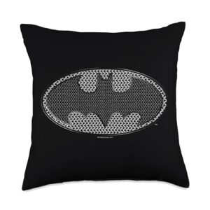 batman chainmail shield throw pillow, 18x18, multicolor