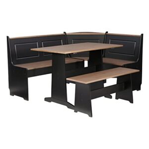 Linon Black and Pecan Breakfast Dining Set Ardmore Nook