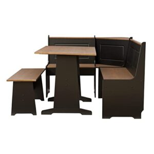 Linon Black and Pecan Breakfast Dining Set Ardmore Nook