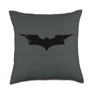 batman the dark knight cracked bat logo throw pillow, 18x18, multicolor