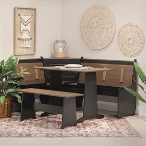 Linon Black and Pecan Breakfast Dining Set Ardmore Nook