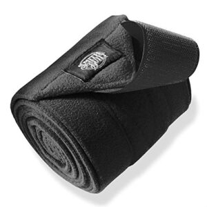 SmithBuilt Equine Fleece Polo Wraps, Black - (Set of 4) Horse Leg Bandages