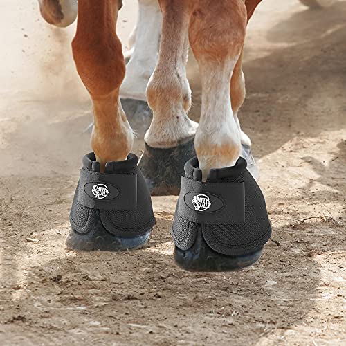SmithBuilt Equine Hoof Overreach No Turn Ballistic Bell Boots for Horses, Black - Medium