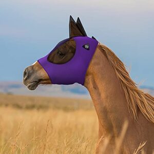 SmithBuilt Horse Fly Mask (Purple, Cob) - Mesh Eyes and Ears, Breathable Fabric, UV Protection