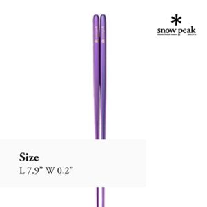 Snow Peak Titanium Chopsticks - Essential & Durable Camping Cutlery - Titanium Chopsticks with Carry Case for Convenient Storage & Packing - Utensils for Camping, HIking & Home - Purple