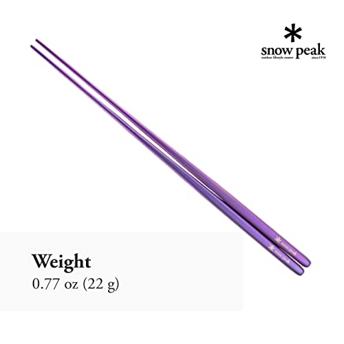 Snow Peak Titanium Chopsticks - Essential & Durable Camping Cutlery - Titanium Chopsticks with Carry Case for Convenient Storage & Packing - Utensils for Camping, HIking & Home - Purple