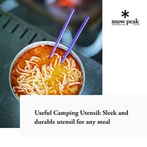 Snow Peak Titanium Chopsticks - Essential & Durable Camping Cutlery - Titanium Chopsticks with Carry Case for Convenient Storage & Packing - Utensils for Camping, HIking & Home - Purple