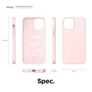 elago Magnetic Silicone Case Compatible with MagSafe iPhone 12 and Compatible with iPhone 12 Pro 6.1 Inch - Built-in Magnets, Compatible with All MagSafe Accessories (Lovely Pink)