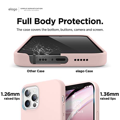 elago Magnetic Silicone Case Compatible with MagSafe iPhone 12 and Compatible with iPhone 12 Pro 6.1 Inch - Built-in Magnets, Compatible with All MagSafe Accessories (Lovely Pink)