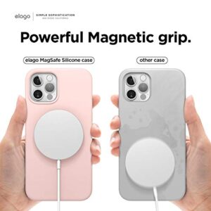 elago Magnetic Silicone Case Compatible with MagSafe iPhone 12 and Compatible with iPhone 12 Pro 6.1 Inch - Built-in Magnets, Compatible with All MagSafe Accessories (Lovely Pink)