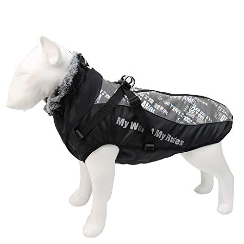 Pet Clothes, Large Dog Coats with Reflective Waterproof Dog Jacket Warm Cold Weather Costume for Medium Large Dogs (XL:White)