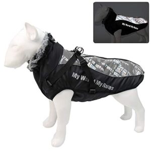 Pet Clothes, Large Dog Coats with Reflective Waterproof Dog Jacket Warm Cold Weather Costume for Medium Large Dogs (XL:White)