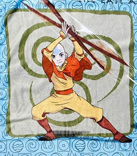 Avatar: The Last Airbender Throw Blanket Aang Zuko Katara Toph Elements Plush Throw Blanket | Cozy Sherpa Blanket | Super Soft Lightweight Fleece Blanket | Geeky Home Decor | 45 x 60 Inches