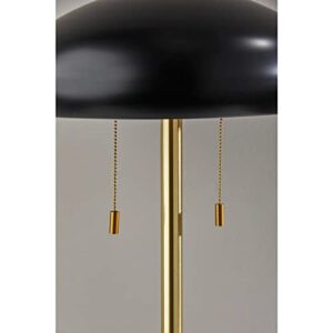 Adesso 1562-21 Cap Table Lamp, 23 in., 2 x 40W Type A (Not Included), Black & Antique Brass, 1 Table Lamps