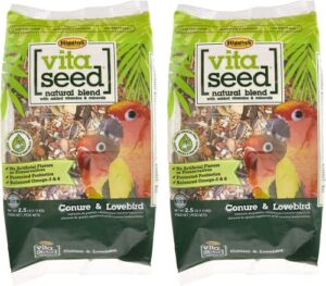 higgins 2 pack of vita seed natural blend conure and lovebird food, 5 pounds each