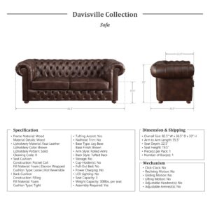 Lexicon Davisville Living Room Sofa, Brown