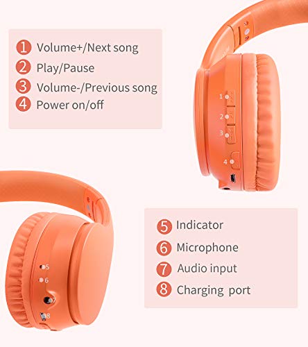LOBKIN Wireless Bluetooth Headphones, Over-Ear Headphones with Built-in HD Mic,40H Playtime, Foldable Wireless and Wired Stereo Headphones for Gym/PC/Home