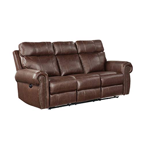 Lexicon Gallina Power Double Reclining Sofa, Brown