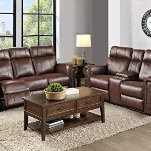 Lexicon Gallina Power Double Reclining Sofa, Brown