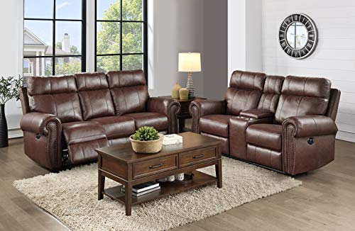 Lexicon Gallina Power Double Reclining Sofa, Brown