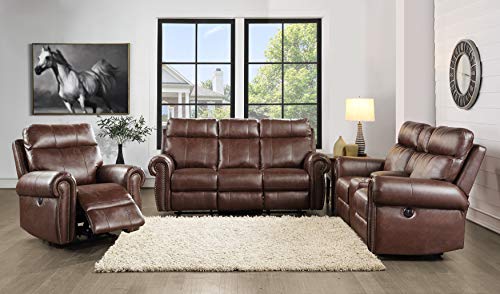 Lexicon Gallina Power Double Reclining Sofa, Brown