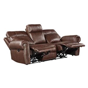 Lexicon Gallina Power Double Reclining Sofa, Brown