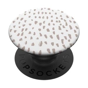 minimal neutral tan and white dalmatian print popsockets popgrip: swappable grip for phones & tablets popsockets standard popgrip