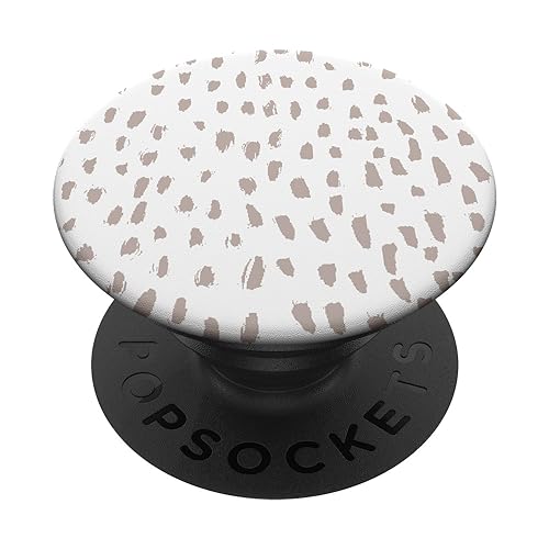 Minimal Neutral Tan and White Dalmatian Print PopSockets PopGrip: Swappable Grip for Phones & Tablets PopSockets Standard PopGrip