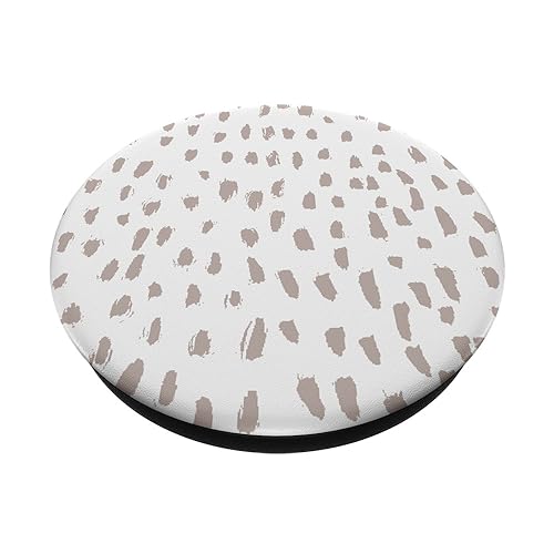 Minimal Neutral Tan and White Dalmatian Print PopSockets PopGrip: Swappable Grip for Phones & Tablets PopSockets Standard PopGrip