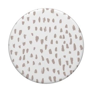 Minimal Neutral Tan and White Dalmatian Print PopSockets PopGrip: Swappable Grip for Phones & Tablets PopSockets Standard PopGrip