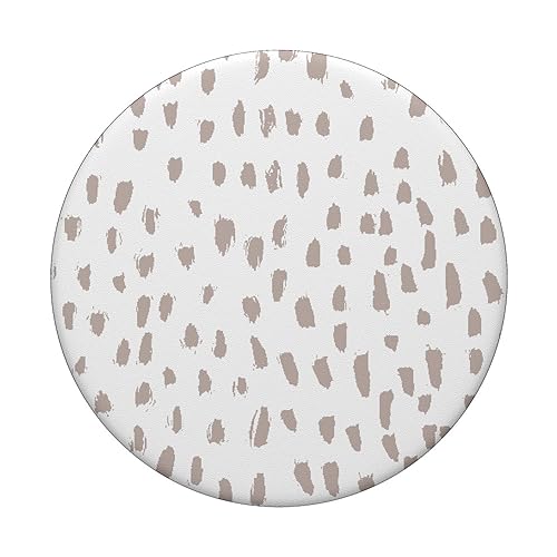 Minimal Neutral Tan and White Dalmatian Print PopSockets PopGrip: Swappable Grip for Phones & Tablets PopSockets Standard PopGrip
