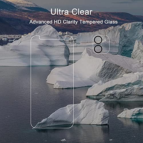 Ailun 2 Pack Screen Protector for iPhone 12 Mini [5.4 inch] with 2 Pack Tempered Glass Camera Lens Protector,Tempered Glass Film,[9H Hardness]-HD