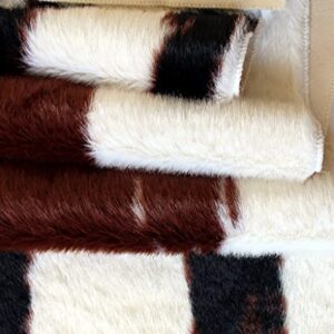 Masada Rugs, Faux Fur Cowhide Area Rug Brown Black White (3 Feet X 5 Feet)