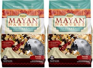 higgins 2 pack of mayan harvest tikal parrot food, 3 pounds each