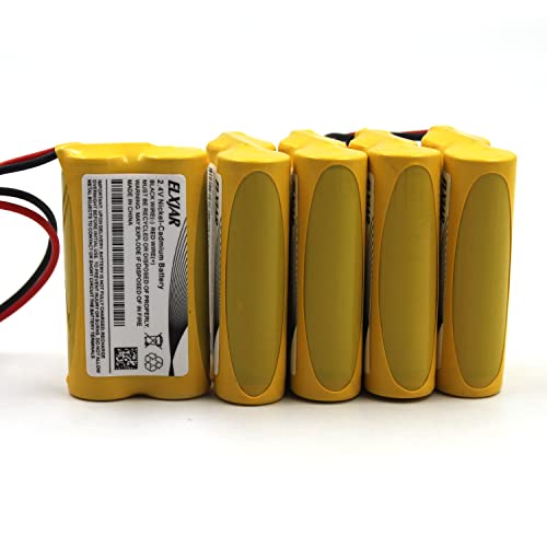 (5-Pack) 2.4V 800mAh Ni-CD Battery Pack Replacement for Dual-Lite 0120822, Dantona Custom-7, LITHONIA ELB-2P41N (CUSTOM-29), ELB-4804N (CUSTOM-241), Custom-276, OSA030 Exit Sign Emergency Light