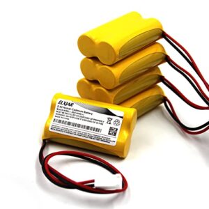 (5-Pack) 2.4V 800mAh Ni-CD Battery Pack Replacement for Dual-Lite 0120822, Dantona Custom-7, LITHONIA ELB-2P41N (CUSTOM-29), ELB-4804N (CUSTOM-241), Custom-276, OSA030 Exit Sign Emergency Light