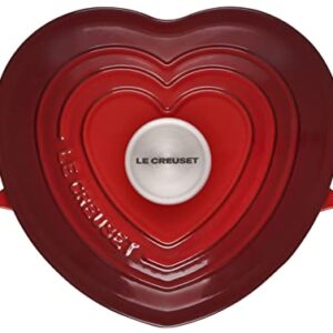 Le Creuset Signature Enameled Cast Iron Figural Heart Cocotte, 2 Quart, Cerise with Stainless Steel Knob